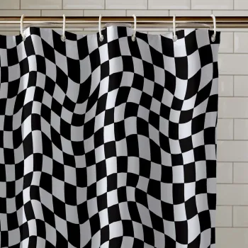 Perdea de dus 180x180 cm Checkerboard - Catherine Lansfield imagine