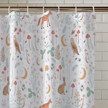 Perdea de dus 180x180 cm Enchanted Twilight Animals - Catherine Lansfield imagine