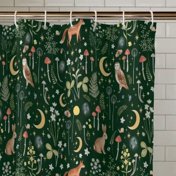 Perdea de dus 180x180 cm Enchanted Twilight Animals - Catherine Lansfield imagine