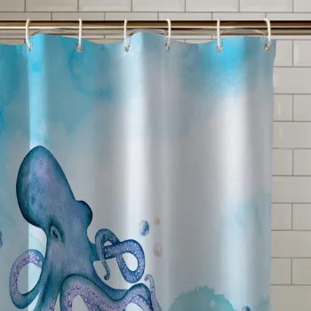 Perdea de dus 180x180 cm Octopus - Catherine Lansfield imagine