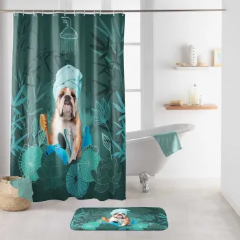 Perdea de dus 180x200 cm Doggy zen - douceur d'interieur imagine