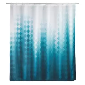 Perdea de dus Wenko Tullin, alb-albastru imagine