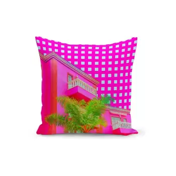 Perna cu umplutura Kate Louise Neo Pink, 43 x 43 cm imagine