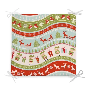Perna de scaun din amestec de bumbac cu model de Craciun Minimalist Cushion Covers Elves, 42 x 42 cm imagine