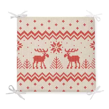 Perna de scaun din amestec de bumbac cu model de Craciun Minimalist Cushion Covers Merry Christmas, 42 x 42 cm imagine