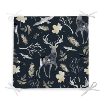 Perna de scaun din amestec de bumbac cu model de Craciun Minimalist Cushion Covers Wild Forest, 42 x 42 cm imagine