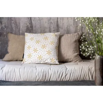 Perna decorativa 45x45 cm cu model de Craciun Golden Snowflakes - Butter Kings imagine