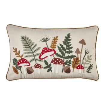Perna decorativa din bumbac 30x50 cm Embroidery Woodland - Catherine Lansfield imagine