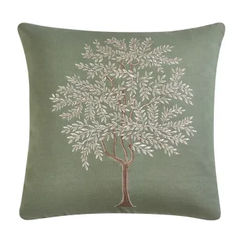 Perna decorativa din bumbac 45x45 cm Woodland Trees Embroidered - Catherine Lansfield imagine