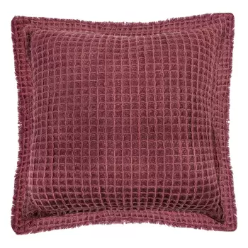 Perna decorativa din bumbac Tiseco Home Studio Waffle, 45 x 45 cm, rosu bordo imagine