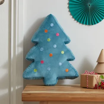 Perna decorativa din catifea 34x40 cm cu model de Craciun Christmas Tree - Catherine Lansfield imagine