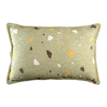 Perna pentru canapea pentru copii verde cu tapiterie din tesatura boucle/cu tapiterie din chenille Terrazzo Bolster - Wigiwama imagine