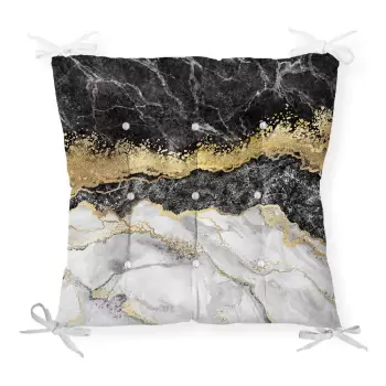 Perna pentru scaun Minimalist Cushion Covers Black Gold Marble, 40 x 40 cm imagine