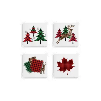 Perne de scaun 4 buc. 40x40 cm cu model de Craciun Tartan - Mila Home imagine