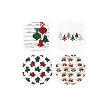 Perne de scaun 4 buc. o 40 cm cu model de Craciun Tartan - Mila Home imagine