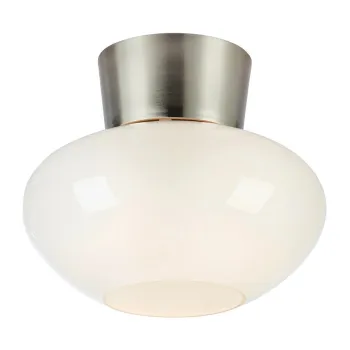 Plafoniera alba/argintie cu abajur din sticla Malaga - Markslojd imagine