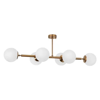 Plafoniera alba/aurie cu abajur din sticla 40x110 cm Fazli - Opviq lights imagine