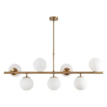 Plafoniera alba/aurie cu abajur din sticla 40x113 cm Fazli - Opviq lights imagine