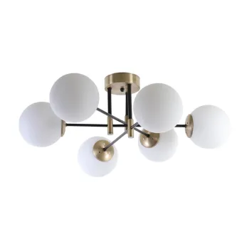 Plafoniera alba/aurie cu abajur din sticla o 15 cm Dolunay - Opviq lights imagine