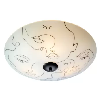 Plafoniera alba cu abajur din sticla 43x43 cm Messy Family - Markslojd imagine