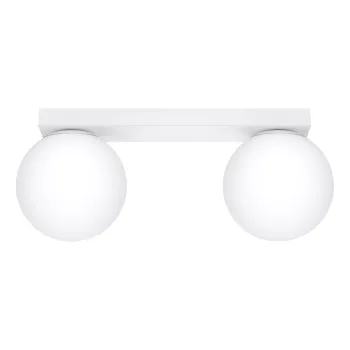 Plafoniera alba cu abajur din sticla o 12 cm Umerta - Nice Lamps imagine