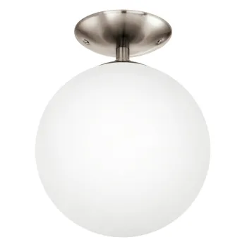 Plafoniera alba/gri cu abajur din sticla RONDO - EGLO imagine