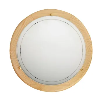 Plafoniera alba-in culoare naturala LED cu abajur din sticla o 30 cm Pine - Candellux Lighting imagine