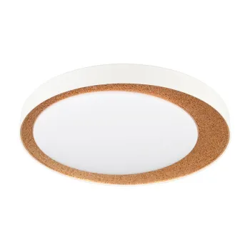 Plafoniera alba/maro deschis LED o 45 cm Aleta - Trio imagine