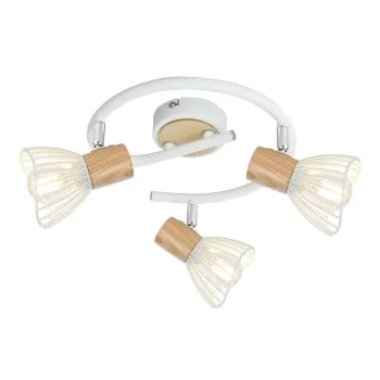 Plafoniera alba/naturala cu abajur din metal 42x42 cm Chile - Candellux Lighting imagine