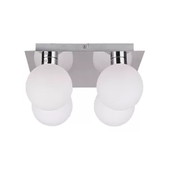 Plafoniera argintie cu abajur din sticla 25x25 cm Oden - Candellux Lighting imagine