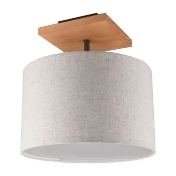 Plafoniera gri deschis cu abajur textil Elmau - Trio imagine