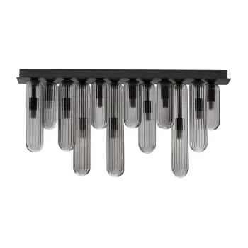 Plafoniera gri din sticla cu abajur din sticla 10x72 cm Gustave - Nova Luce imagine