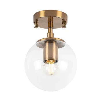 Plafoniera in culoarea bronz cu abajur din sticla o 15 cm Atmaca - Opviq lights imagine