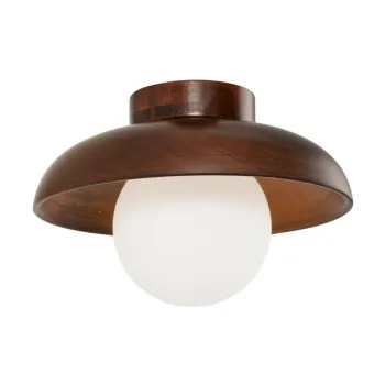 Plafoniera maro cu abajur din sticla o 24 cm Elsa - Opviq lights imagine