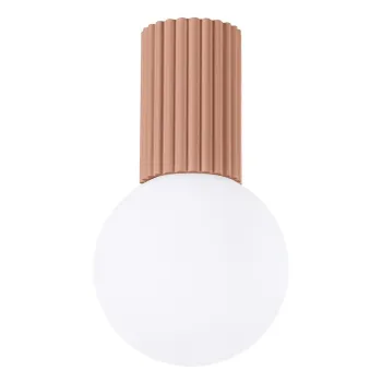 Plafoniera maro deschis cu abajur din sticla o 12 cm Orbital - Sollux imagine