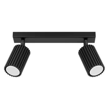 Plafoniera neagra 6,5x30 cm Gleam - Nice Lamps imagine