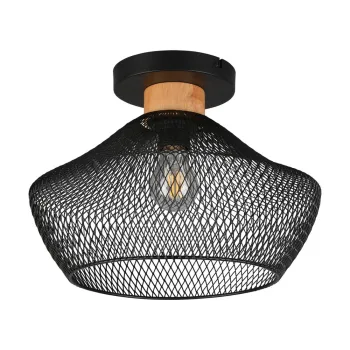 Plafoniera neagra cu abajur din metal o 35 cm Valeria - Trio imagine