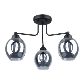 Plafoniera neagra cu abajur din sticla 54x54 cm Garten - Sollux imagine