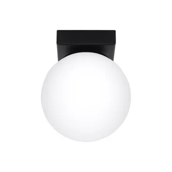 Plafoniera neagra cu abajur din sticla o 12 cm Umerta - Nice Lamps imagine