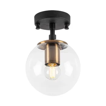 Plafoniera neagra cu abajur din sticla o 15 cm Atmaca - Opviq lights imagine