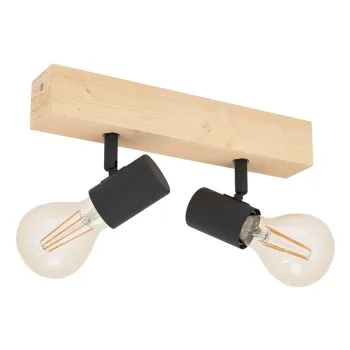 Plafoniera neagra/in culoare naturala 5x30 cm TOWNSHEND 3 - EGLO imagine