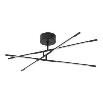 Plafoniera neagra LED cu intensitate reglabila din metal cu abajur din sticla acrilica 77x84 cm Raccio - Nova Luce imagine