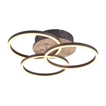 Plafoniera neagra-maro LED 43x43 cm Circle - Trio imagine