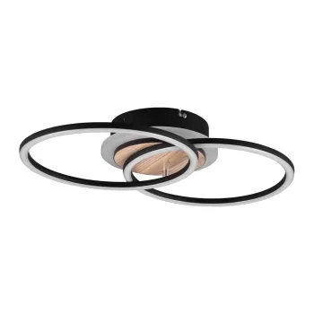 Plafoniera neagra-maro LED cu intensitate reglabila 28x46 cm Giro - Trio imagine