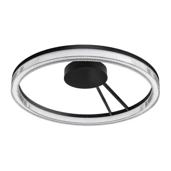 Plafoniera negru-mat LED cu intensitate reglabila din aluminiu cu abajur din sticla acrilica Lonela - Nova Luce imagine