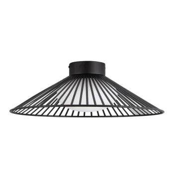 Plafoniera negru-mat LED din metal cu abajur din sticla Brume - Nova Luce imagine