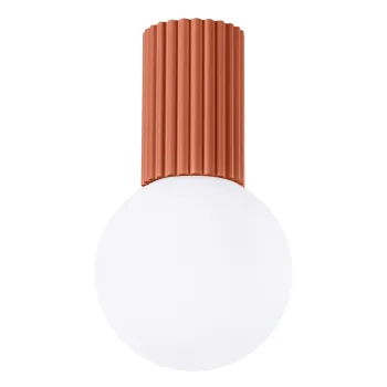 Plafoniera portocalie cu abajur din sticla o 12 cm Orbital - Sollux imagine