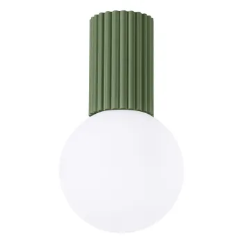 Plafoniera verde cu abajur din sticla o 12 cm Orbital - Sollux imagine