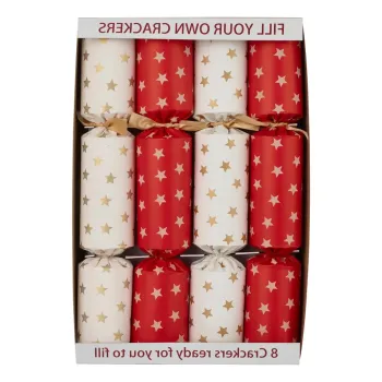 Pocnitori de Craciun 8 buc. Cream & Red Stars - Robin Reed imagine