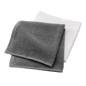Prosoape albe/gri 2 buc. din bumbac din frotir 50x50 cm Gourmet - douceur d'interieur imagine